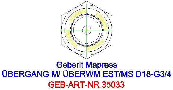 GE Mapress Edelstahl Übergang mit Überwurfmutter d18-G3/4_35033_L