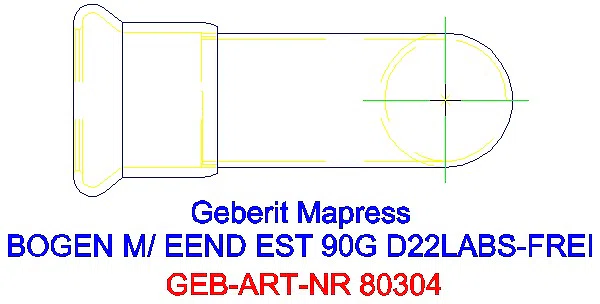 GE Mapress Edelstahl Bogen 90Gr d22 mit Einschubende (LABS-frei)_80304_G