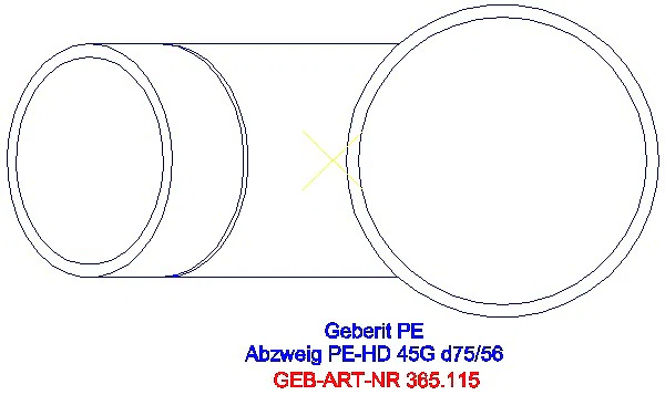 GE PE Abzweig 45Gr d75/56_365.115.16.1_G