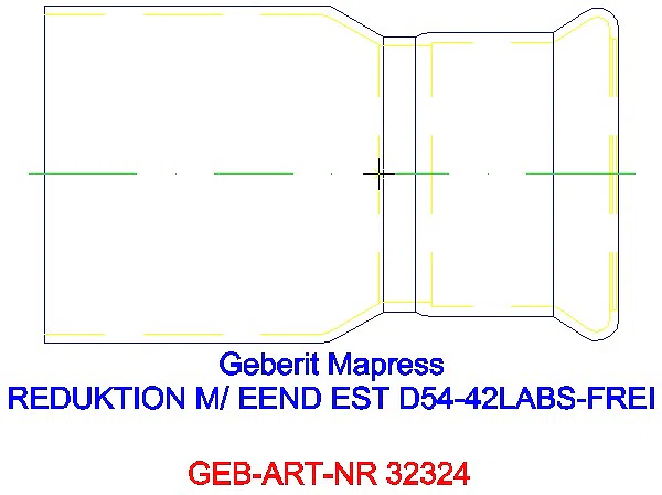 GE Mapress Edelstahl Reduktion mit Einschubende d54-42_32324_L