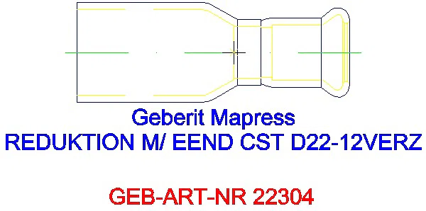 GE Mapress C-Stahl Reduktion mit Einschubende d22-12 verzinkt_22304_L