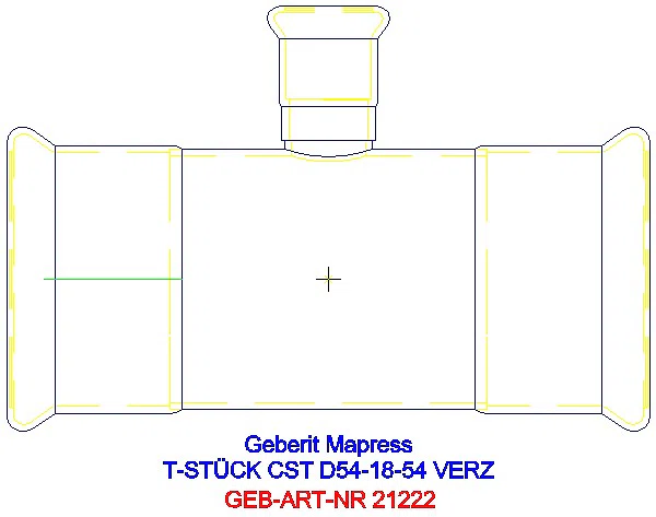 GE Mapress C-Stahl T-Stück reduziert d54-18-54 verzinkt_21222_A