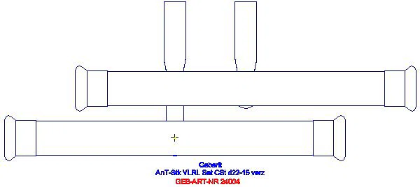 GE Mapress C-Stahl Anschluss-T-Stück-Set für Vor- und Rücklauf d22-15_24004_A