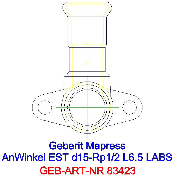 GE Mapress Edelstahl Anschlusswinkel 90Gr abgesetzt (LABS-frei) d15-Rp1/2_83423_A