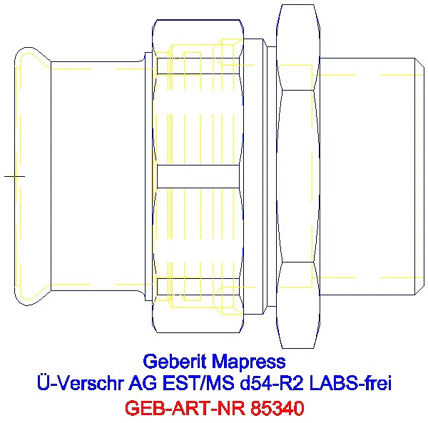 GE Mapress Edelstahl Übergangsverschr. mit AG (LABS-frei) d54-R2_85340_A