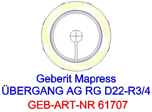 GE Mapress Kupfer Übergang mit AG Rg d22-R3/4_61707_L