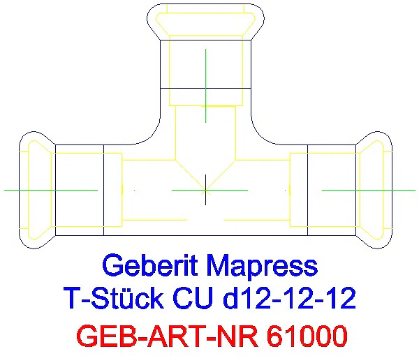 GE Mapress Kupfer T-Stück egal d12-12-12_61000_A