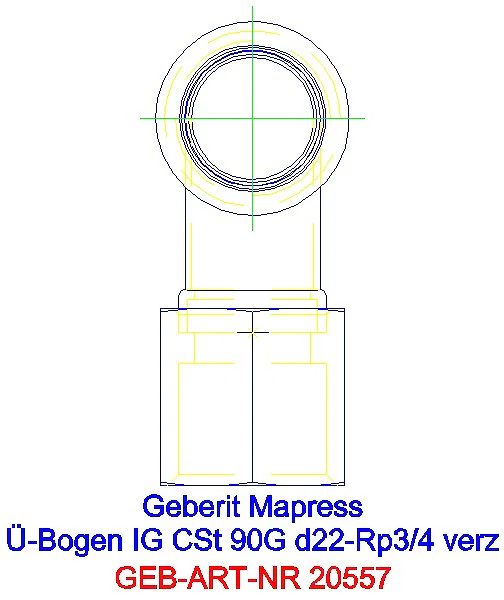 GE Mapress C-Stahl Übergangsbogen 90Gr mit IG d22-Rp3/4 verzinkt_20557_A