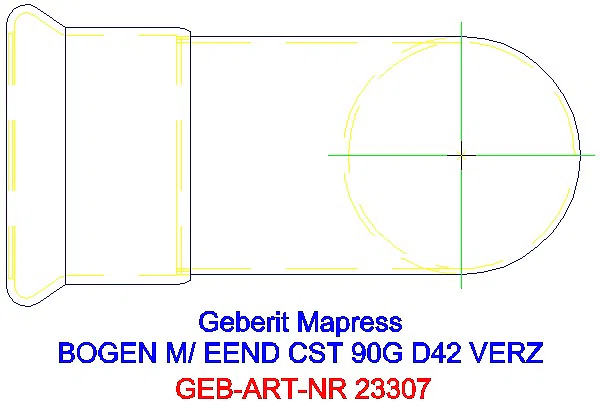 GE Mapress C-Stahl Bogen 90Gr mit Einschubende d42 verzinkt_23307_G