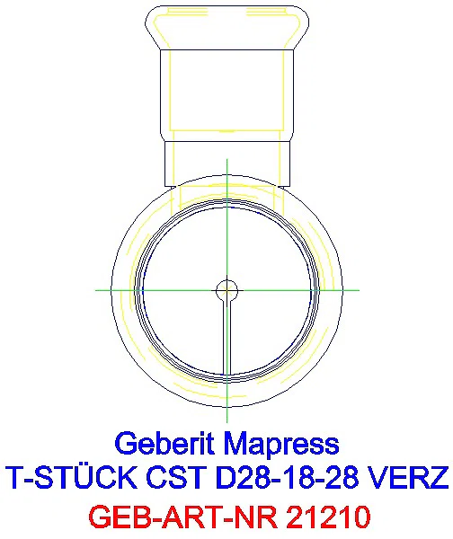 GE Mapress C-Stahl T-Stück reduziert d28-18-28 verzinkt_21210_L