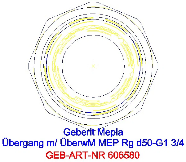 GE Mepla Übergang mit Überwurfmutter Rg d50-G1 3/4_606.580.00.5_L