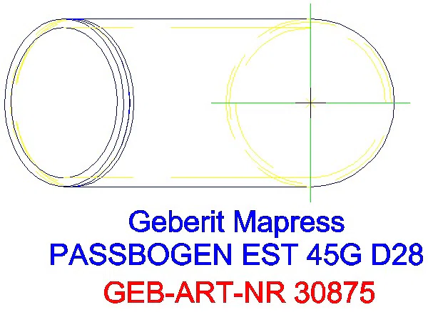 GE Mapress Edelstahl Passbogen 45Gr d28_30875_G