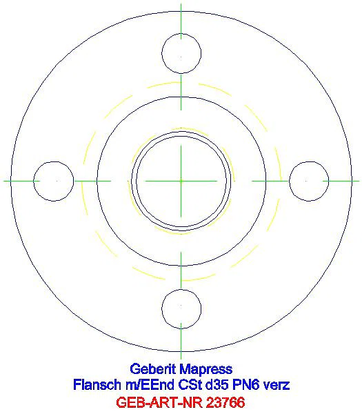 GE Mapress C-Stahl Flansch PN 6 mit Einschubende d35_23766_L