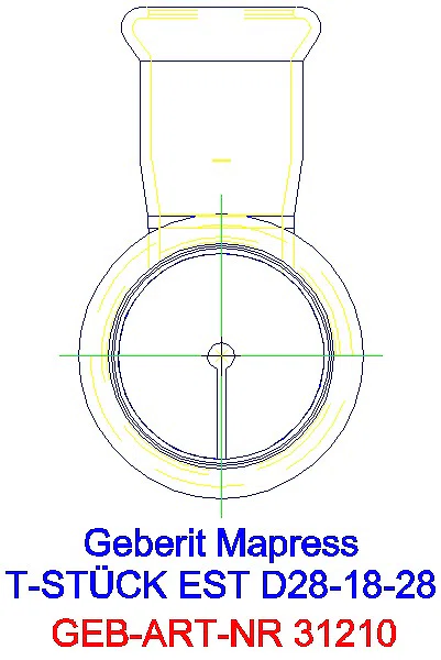 GE Mapress Edelstahl T-Stück reduziert d28-18-28_31210_L