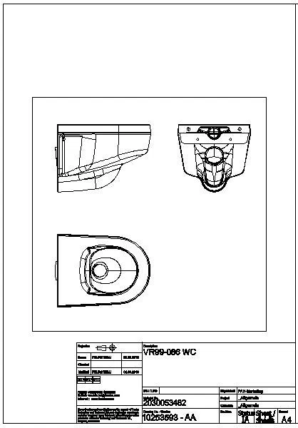 T-WC, GFK, wandhängend, weiß, 400x370x510 mm, VR99-086