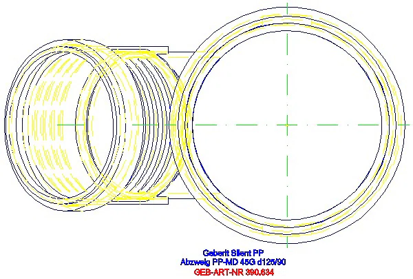 GE Silent-PP Abzweig 45Gr d125/90_390.634.14.1_G