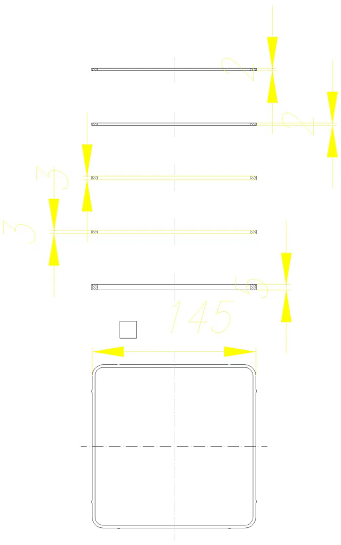 DALLMER Tragrahmen-Set N, 145 x 145 mm