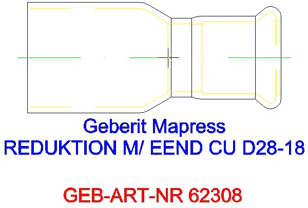 GE Mapress Kupfer Reduktion mit Einschubende d28-18_62308_L