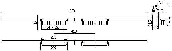 DALLMER Duschrinne CeraWall Individual Duo, 1600 mm