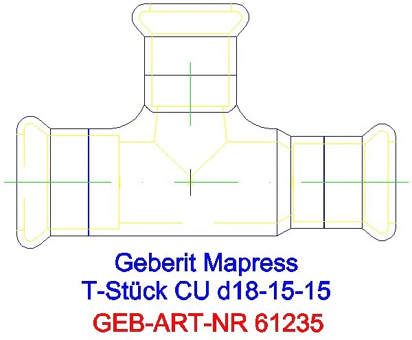GE Mapress Kupfer T-Stück reduziert d18-15-15_61235_A