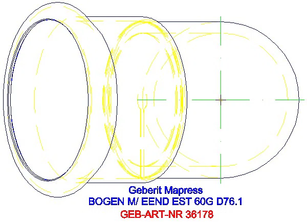 GE Mapress Edelstahl Bogen 60Gr d76,1 mit Einschubende_36178_G