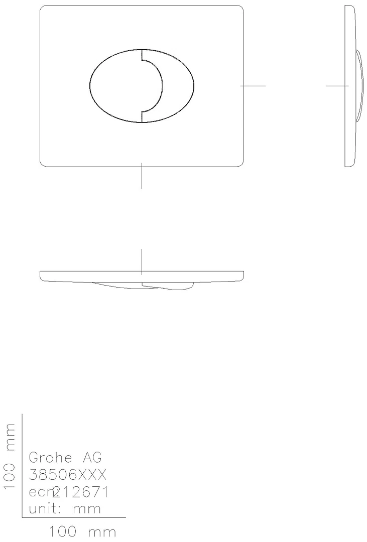 GROHE WC-Betätigung Skate Air 38506 Start/Stopp o.2-Mengen waagerecht chrom