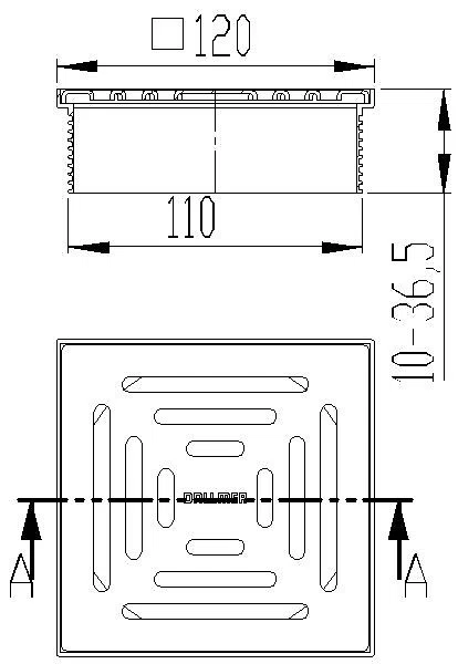 DALLMER Aufsatz DallDrain Pure, 120 x 120 mm