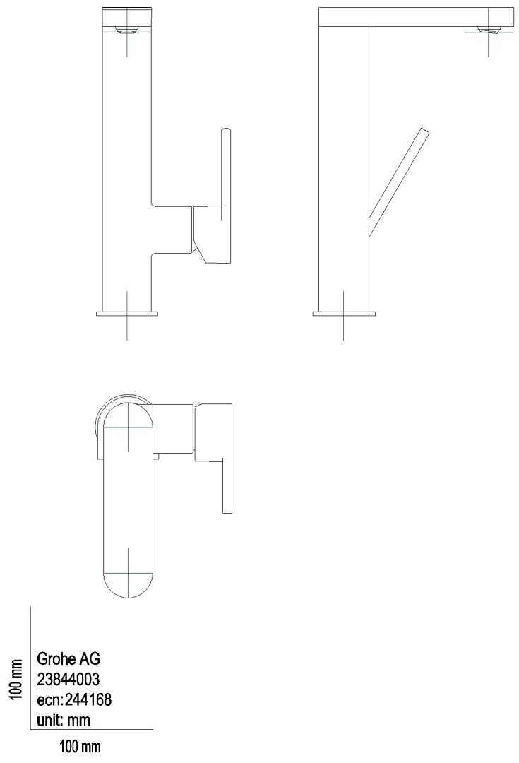 GROHE EH-WT-Batterie Plus 23844_3 L-Size azb. Auslauf Push-open Ablaufgrt. chrom