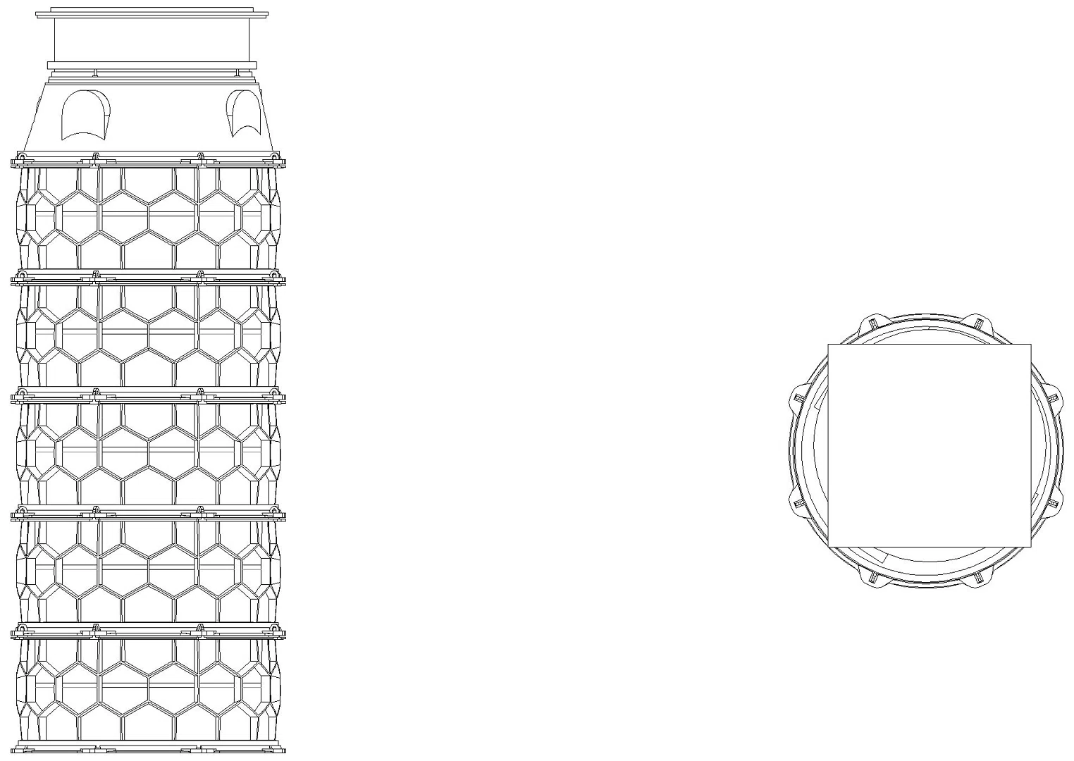 KESSEL-Schachtmodul, H:11,Zugang 800, A/L 15, ET 2896-3145mm
