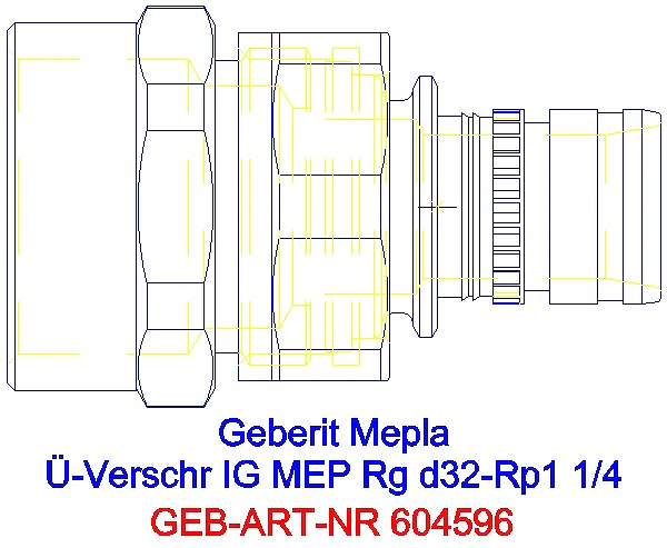 GE Mepla Übergangsverschraubung mit IG Rg d32-Rp1 1/4_604.596.00.5_G