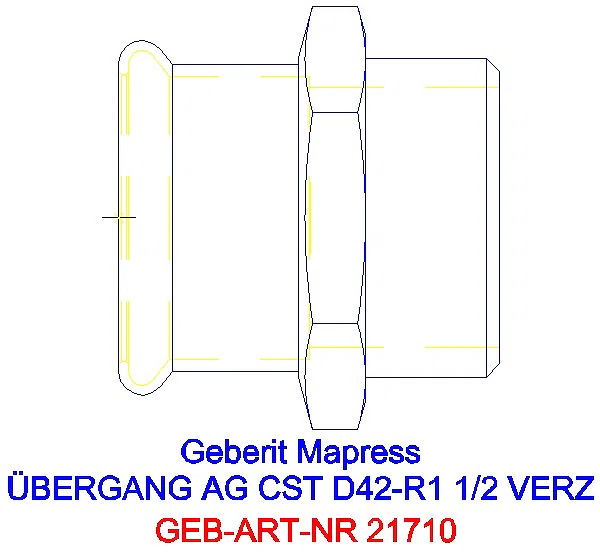 GE Mapress C-Stahl Übergang mit AG d42-R1 1/2 verzinkt_21710_G