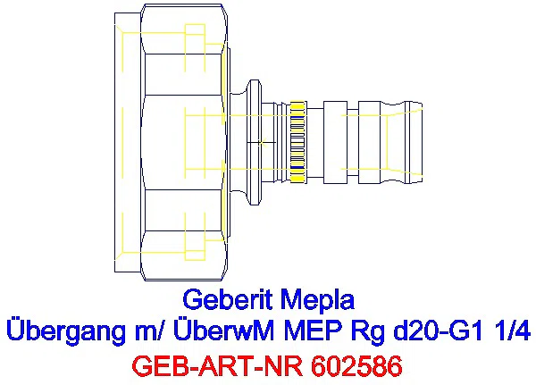 GE Mepla Übergang mit Überwurfmutter Rg d20-G1 1/4_602.586.00.5_A