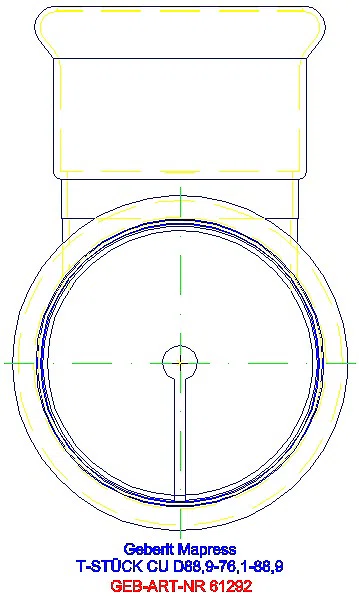 GE Mapress Kupfer T-Stück reduziert d88,9-76,1-88,9_61292_L