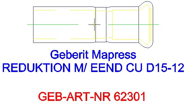 GE Mapress Kupfer Reduktion mit Einschubende d15-12_62301_L