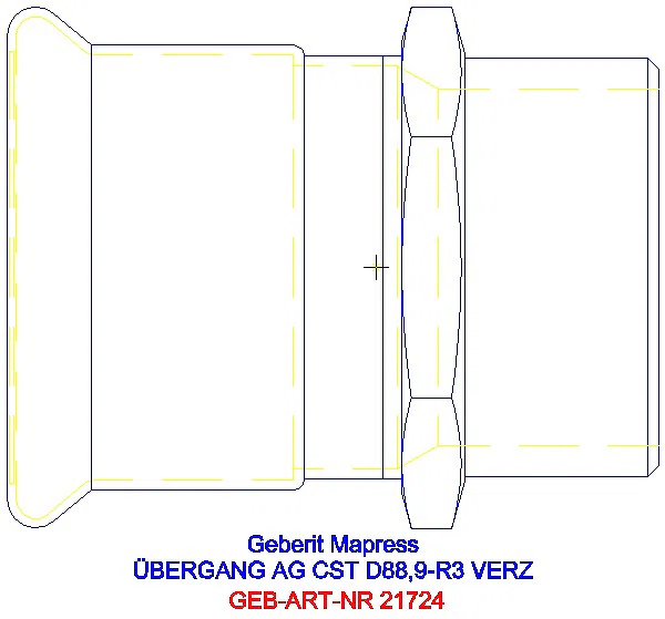 GE Mapress C-Stahl Übergang mit AG d88,9-R3 verzinkt_21724_A
