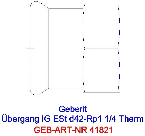 GE Mapress Therm Übergang mit IG d42-Rp1 1/4_41821_A