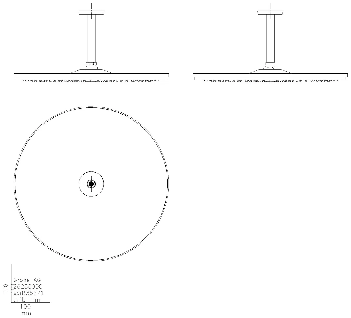 GROHE Kopfbrauseset Rainshower C 400 26256 DA 142mm 1 Strahl 7,5l/min chrom