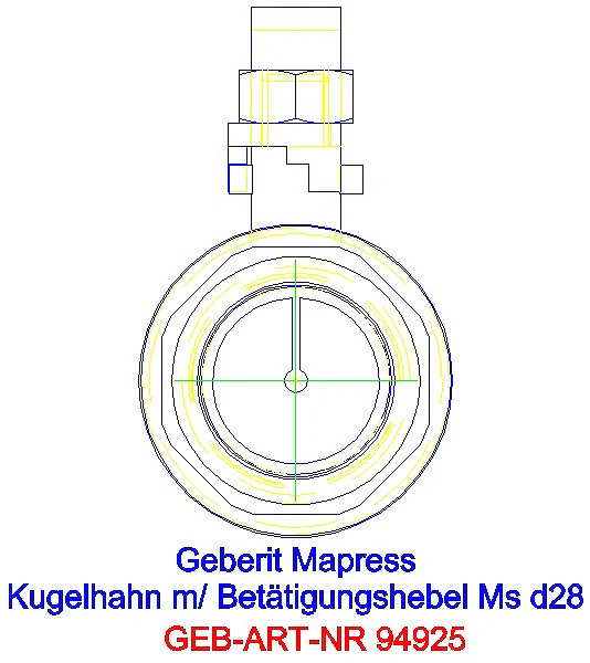 GE Mapress Kugelhahn mit Betätigungshebel Ms d28_94925_L