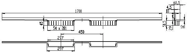 DALLMER Duschrinne CeraWall Individual Duo, 1700 mm