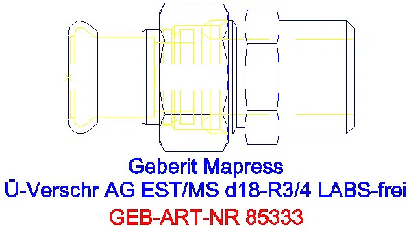 GE Mapress Edelstahl Übergangsverschr. mit AG (LABS-frei) d18-R3/4_85333_A