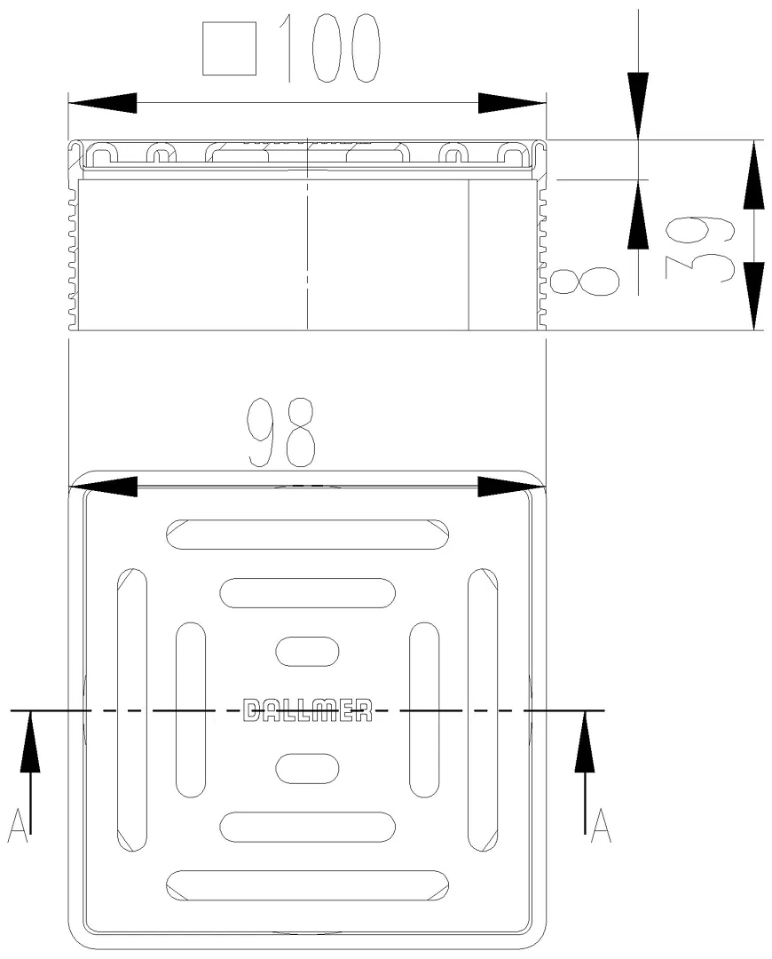 DALLMER Aufsatz DallDrain Select, 100 x 100 mm