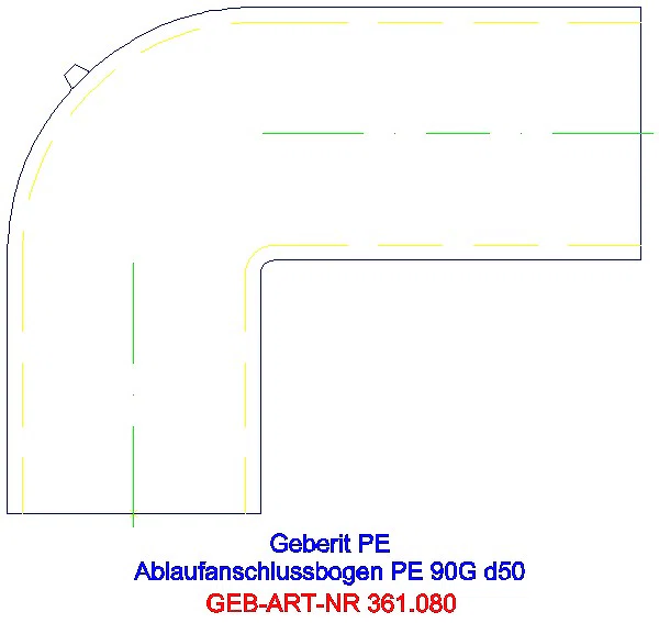 GE PE Anschlussbogen 90Gr für Manschette d50/di44_361.080.16.1_A