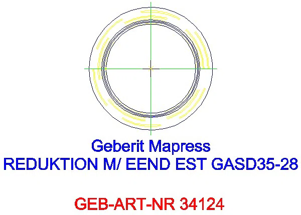 GE Mapress Edelstahl Reduktion mit Einschubende (Gas) d35-28_34124_A