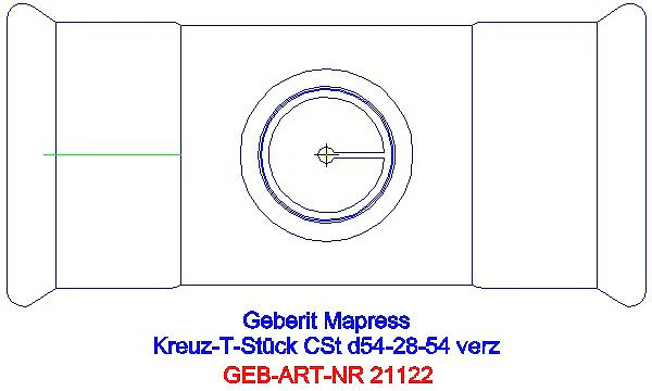 GE Mapress C-Stahl Kreuzstück reduziert d54-28-54_21122_G
