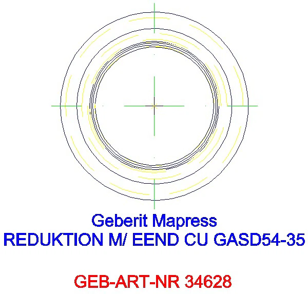 GE Mapress Kupfer Reduktion mit Einschubende (Gas blau) d54-35_34628_A
