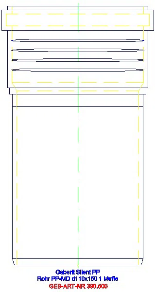 GE Silent-PP Rohr mit Muffe d110x3,6 L:15cm_390.500.14.1_A
