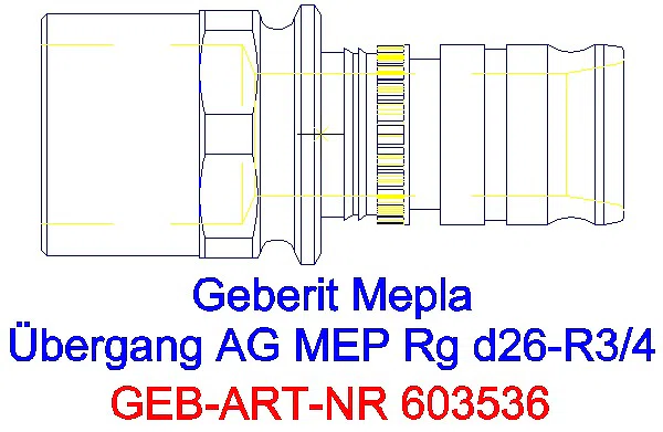 GE Mepla Übergang mit AG Rg d26-R3/4_603.536.00.5_A