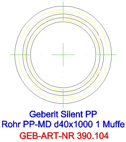 GE Silent-PP Rohr mit Muffe d40x2 L:100cm_390.104.14.1_G