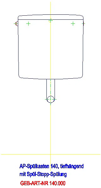 GE Aufputzspülkasten AP140 Spül-Stopp-Sp tiefh. WA li/mi/re, moosgrün_140.000.04.1_A