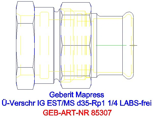 GE Mapress Edelstahl Übergangsverschr. mit IG (LABS-frei) d35-Rp1 1/4_85307_A